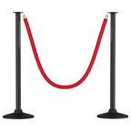 RoadHero Plastic Stanchion Post, Red Carpet Ropes and Poles with Weighted Base, Velvet Rope Barrier for Crowd Control, Party and Movie Theater, 2 PCS