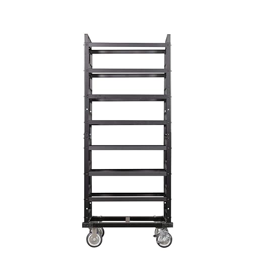 Trafford Industrial Stanchion Post Cart, 24 Posts, Horizontal Padded Storage and Locking Wheels for Safety