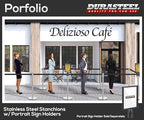 DuraSteel Chrome Crowd Control Barriers Stanchions with Retractable Belts - Metal Stanchion Posts w/ 6.5ft Black Retractable Barrier Belt Ropes - Queue VIP Safety Line Dividers - Set of 2 Stantions