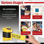 DuraSteel Wall Mount Retractable Belt Barrier - 6.5 Ft Yellow “Do Not Enter” Belt in Black & Yellow Case - Guardian 2.0 Indoor/Outdoor Caution Tape - Crowd Control Queue Barrier, Line Divider, 10 Pcs