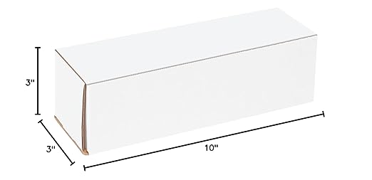 Box USA BM1033 10"L x 3"W x 3"H, White (Pack of 50)