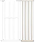 Lumizone Extra Tall Cat Gate Extension Kit 61.02" High Pressure Mounted 16.73" Extra Wide 1.37" Gap No Drilling Tall Pet Gate for Dogs (Cream, 16.73" W)
