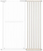 Lumizone Extra Tall Cat Gate Extension Kit 61.02" High Pressure Mounted 16.73" Extra Wide 1.37" Gap No Drilling Tall Pet Gate for Dogs (Cream, 16.73" W)