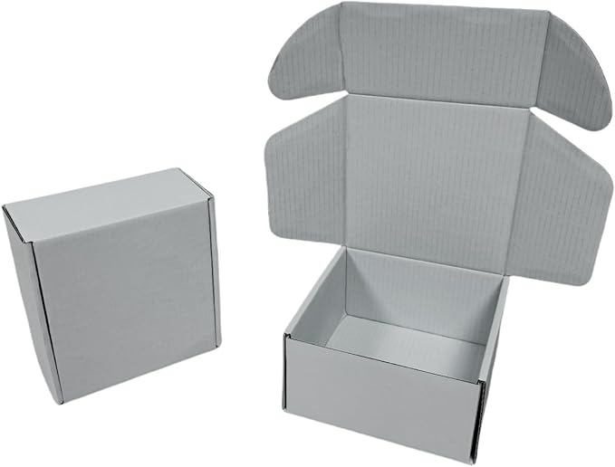 10 Pcs 9.8 x 9.8 x 4 inches Large Size Corrugated Cardboard Gift Boxes Recyclable Shipping Boxes for Mailing & Holidays, Wedding, Birthday, Gifts Packaging (Gray, 9.8 x 9.8 x 4")