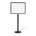 Floor Standing Sign Frame with Steel Low Profile Base, 22 inches by 28 inches Horizontal Sign Frame, Black Post