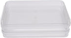 Luqeeg 2Pcs Flat Plastic File Storage Bins, Transparent Stackable Portable Project Box, Document Organizer with Latching Lids for Organizing A4 Paper Photo Scrapbook Notebook