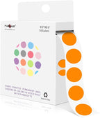 PARLAIM 1/2 Inch Round Adhesive Color-Code Dot Stickers,500 Stickers Inventory Dots Label in Dispenser Box,Orange Circle Coding Labels for Office Home(Orange)