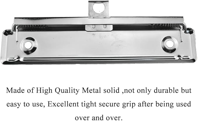 HAHIYO 4.72 Inches Silver Metal Clipboard Clips with Rubber Grips 5 Pack Mountable Sturdy Strong Springs with Rivets Document File Wood Plastic Clips Board for Office School Home