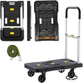 Upgrade Heavy Duty Folding Dolly Cart with Wheels, 330Lb Portable Push Cart, Adjustable Handle for Luggage, Moving, Travel, Shopping & Office Use