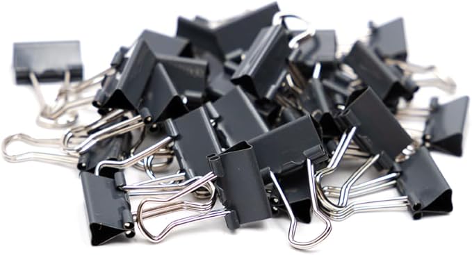 JAM PAPER Colorful Binder Clips - Extra Small - 3/5 Inch (15 mm) - Grey Binderclips - 30/Pack