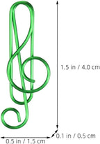 100pcs Metal Paper Clips Creative Music Note Shape Small Office Clips Colorful Document Fasteners Iron Material for School Home Stationery Organization