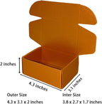 50 Pcs 4.3 x 3.1 x 2 inches Mini Size Corrugated Cardboard Gift Boxes Recyclable Shipping Boxes for Packing Jewelry Ornament Gift Craft Packaging Supplier (Copper, 4.3 x 3.1 x 2")