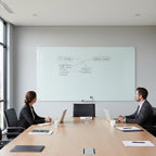 Dex Board 72" x 48" Large Glass Whiteboard Frameless Tempered Glass Dry Erase Board with Marker Tray for Interactive Office, Wall Mounted Frosted Glass Whiteboard