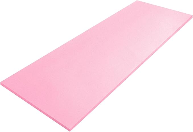 Amylove Polyurethane Foam 1/4" x 24" x 72" High Density Cushion Upholstery Foam Sheet for Seat Replacement DIY Projects Chairs Headboards Sofas Home(Pink)