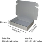 50 Pcs 11.8 x 8.5 x 2 inches Large Size Corrugated Cardboard Gift Boxes Recyclable Shipping Boxes for Packing Jewelry Ornament Gift Craft Packaging Supplier (Silver, 11.8 x 8.5 x 2")