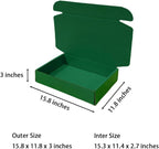 20 Pcs 15.8 x 11.8 x 3 inches Shipping Boxes for Small Business Cardboard Corrugated Mailer Boxes for Shipping Packaging Holidays Craft Gifts Giving Products (Hunter Green, 15.8 x 11.8 x 3")