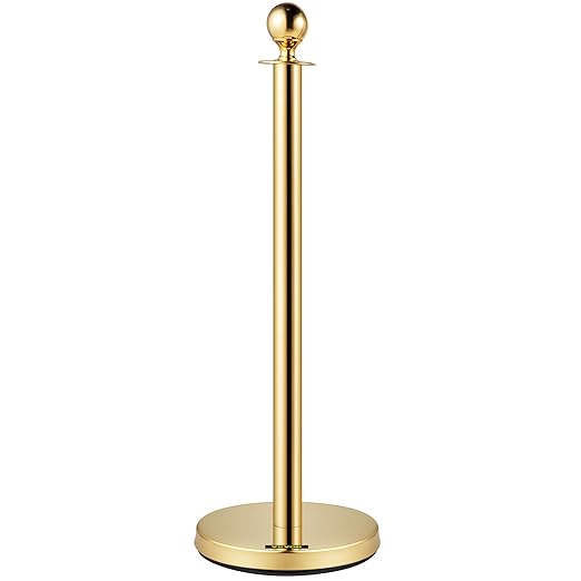 VEVOR Velvet Ropes and Posts 6 Pcs Red Velvet Rope 5 ft, Stanchions Solid Base with Ball Top, Crowd Control Barriers Gold Stanchions, Red Carpet Poles, Crowd Control Ropes and poles for Party Supplies