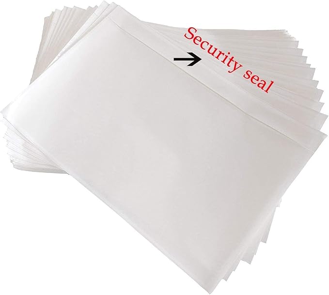 SJPACK 4000 7.5" x 5.5" Clear Adhesive Top Loading Packing List/Label Envelopes Pouches
