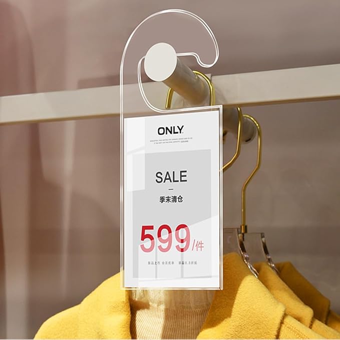 2 Pack Label Holder Price Tag Displays Sign Holder Data Card Holder Ads Display Stand for Retail Store Clothing Price Tag (S 70*100mm/2.76*3.94inches)