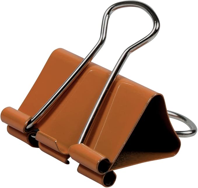 JAM PAPER Colorful Binder Clips - Medium - 1 1/4 Inch (32 mm) - Orange Binderclips - 15/Pack