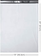 Fuxury Poly Mailers 19x24Inch 250Pcs,Waterproof Shipping Bags for Clothing,Strong Adhesive Shipping Envelopes for Small Business,Self Seal Heavy Duty Poly Mailer Bags,Flexible Mailing Bags White
