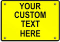 Aluminum Weatherproof Metal Sign Multiple Sizes Custom Personalized Text Here Yellow Black Caution Horizontal Street Signs 24x18Inches