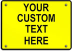 Aluminum Weatherproof Metal Sign Multiple Sizes Custom Personalized Text Here Yellow Black Caution Horizontal Street Signs 14x10Inches