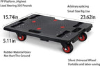Furniture Dolly, Furniture Movers Dollies Heavy Duty,Large Moving Dolly Cart with 4 Wheels,24in-16in Hand Truck Folding Cart,360° Swivel Wheels Mute Portable 660lb Capacity,2 Pack,Black