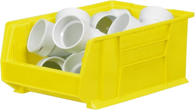 Akro-Mils 30281 Super-Size AkroBins Plastic Storage Bins, Space-Saving Stackable Bins for Garage, Classroom, Warehouse Organization, 20-Inch L x 12-Inch W x 8-Inch H, Yellow, 3-Pack