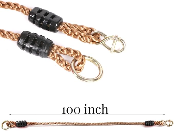 Porch Bench Swing Nylon Ropes Indoor Outdoor 8 ft Extra Long Adjustable Hammock Swinging Chair Straps Hanging Kit for Adjustment or Extension - Holds to 700lbs Set of 2