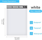 12 x 15.5“ Poly Mailers 300PCS, 1.77 Mil 5 Layer Waterproof Self-Seal Shipping Bags for Clothes,Mailing,Books, Strong Adhesive Large Mailers Poly Bags Shipping Envelopes for Business