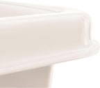 Global Industrial 6 Bushel Plastic Bulk Box Truck, Direct Mount Base, 500 lbs. Capacity, 3" Non-Maring Rubber Casters, White, 33-2/5"L x 23" W x 24-1/2"H