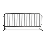 Crowd Control Warehouse Angry Bull Barricades Heavy Duty Crowd Control Metal Interlocking Barricade with Flat No-Trip Feet - 8.5 Ft. (Black) (10 Pack)
