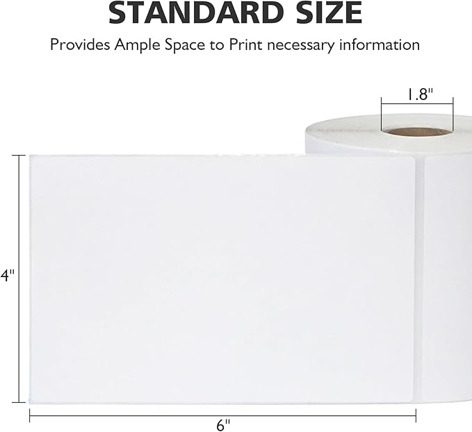 DGBDPACK 4"x6" Direct Thermal Shipping Labels 600 Lables/2 Roll (300 Pcs per Roll) Compatible with Zebra Rollo Beeprt Printer Permanent Adhesive