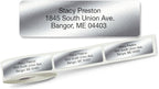 Personalized Return Address Labels, Roll of 125 Silver Foil Self-Adhesive Labels Without Dispenser, Customize with Name & Shipping Address, Colorful Images