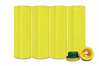 APQ 4 Rolls of Blown Hand Stretch Film 18" x 1500'. Yellow Hand Stretch Wrap, 80 Gauge. Tear Resistant Residue Free Film for Moving, Shipping, Wrapping. Industrial Grade Pallet Shrink Wrap Film.