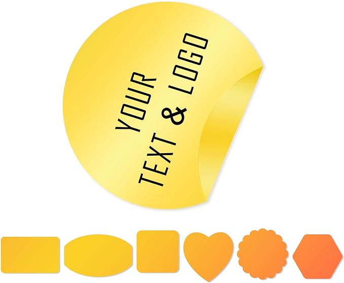 200PCS Custom Stickers Round Labels Personalized Sticker Paper, Vinyl, Clear PVC, Small Business Package Favor