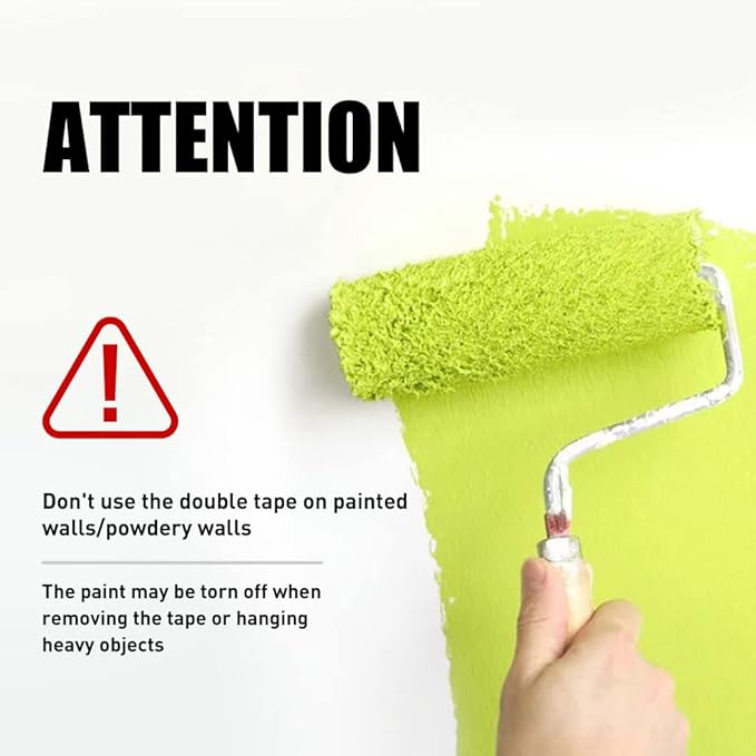 Double Sided Tape Heavy Duty - 1/2" 10' Acrylic Strong Adhesive Removable Double Sided Mounting Tape Clear for Carpet Fix/Home Office Wall/DIY Crafts/Poster/LED Lights/Car Glass Decor
