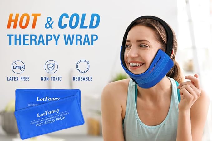 LotFancy Ice Packs for Injuries Reusable, 2 Gel Packs Wrap for Knee Head Neck Ankle Wrist Elbow Foot Legs Back Joint Pain Relief, Hot Cold Therapy for Surgery Recovery, First Aid
