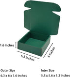 50 Pcs 6.3 x 6 x 1.6 inches Shipping Boxes for Small Business Cardboard Corrugated Mailer Boxes for Shipping Packaging Holidays Craft Gifts Giving Products (Hunter Green, 6.3 x 6 x 1.6")