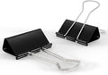Medium Binder Clips, 48-Pack 1.25 Inch Paper Clips, Heavy Duty Black Clips Hold 150 Sheets, Rust-Proof with Smooth Edges for Cable, Office, Workplace, School, Home, Kitchen Food Organization