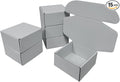 15 Pcs 6 x 6 x 3 inches Corrugated Cardboard Gift Boxes Recyclable Shipping Boxes for Mailing & Holidays, Wedding, Birthday, Gifts Packaging (Gray, 6 x 6 x 3")