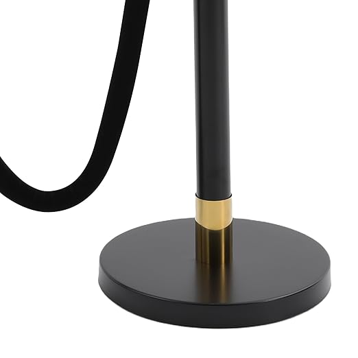 4Pcs Velvet Ropes and Stanchion Post, Black & Gold Stanchion Rope Set, Stainless Steel Stanchions Posts with Ball Top, Crowd Control Barriers for Shopping Malls, Exhibition Halls