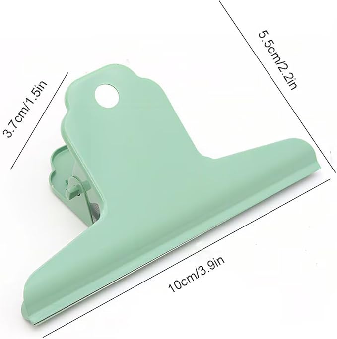 2PCS Extra Large Binder Clips Metal Bulldog Clips Large Paper Clamps Holder Chip Clips for Home School Office Drawing Bag Green 4inch