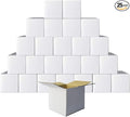 PETAFLOP Shipping Boxes 4x4x4 White Cardboard Box Kraft Corrugated Small Mailing Boxes, 25 Pack