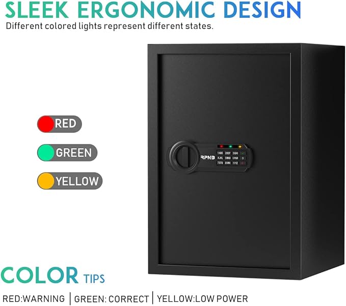 RPNB Deluxe Safe and Lock Box,Digital Keypad Safe Box,Steel Alloy Small Safes, Keypad Lock,Perfect for Home Office Hotel Business Jewelry Cash Use Storage,1.8 Cubic Feet