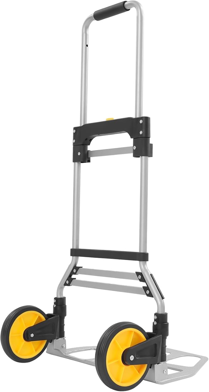 Folding Stair Climbing Cart Trolley 309 Lbs Capacity, Heavy Duty Aluminum Hand Truck Dolly Cart W/Wheel & Telescoping Handle for Home, Moving, Groceries, Warehouse
