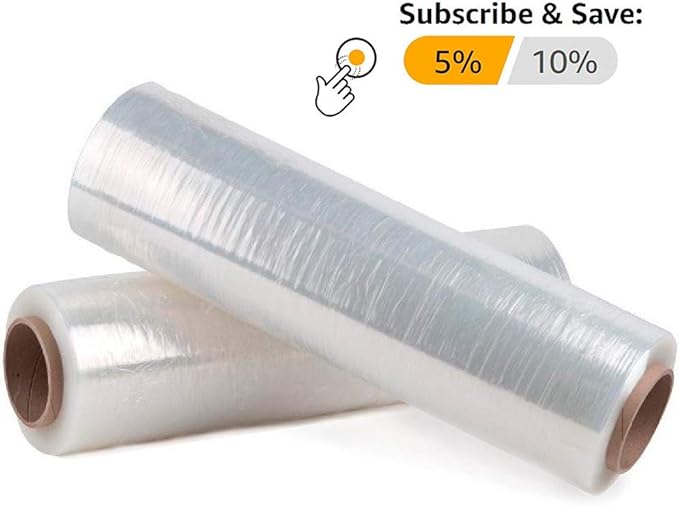 ABC Plastic Wrap for Moving, 15 Inch x 1476 Feet. 4 Roolls of Pallet Wrap Stretch Film. Moving Supplies Stretch Wrap Roll. Industrial Plastic Wrap Roll Moving. Packing Wrap Plastic Roll
