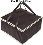 Insulated Food Delivery Bag 14 Inch Pizza Carrier Waterproof Thermal Tote for Hot or Cold Storage Camping Coffee