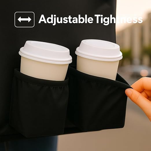 Insulated Food Delivery Bag with 4 Cup Holders, XXX-Large Grocery Bags Keep Food Hot/Cold, Catering Cooler Bags with Drink Carrier, Commercial Food Warmer for Transport & Shopping, Black
